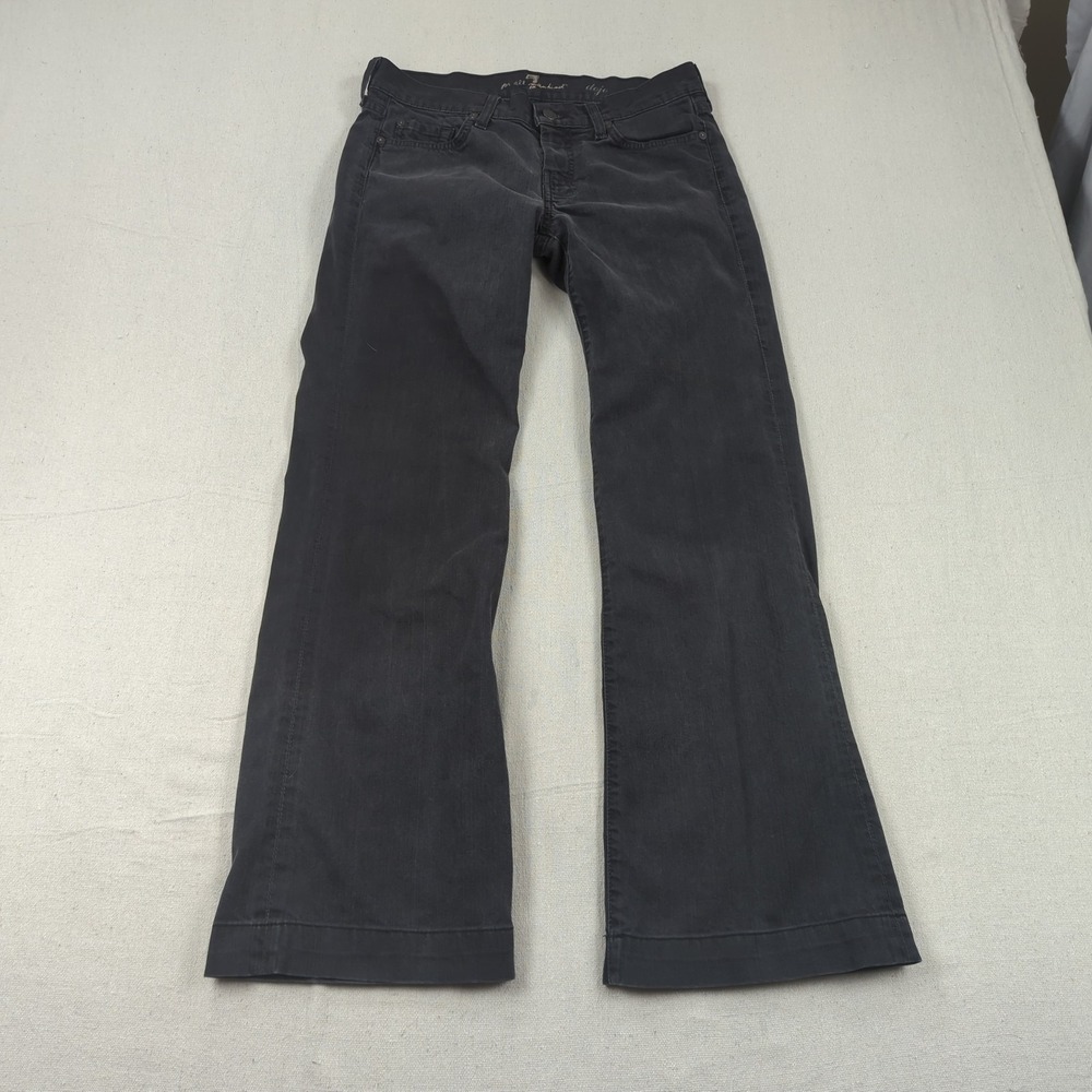 7 For All Mankind Jeans Womens 29 Black Dojo Flare Stretch Hippie Boho